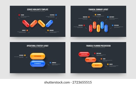 Previsão da empresa Quatro Cinco Dois Três Diagrama de opções Apresentação Layout Vetor Ilustração Pacote. Análise Corporativa 4 5 2 3 Elemento Infográfico Quadro Design Collection.