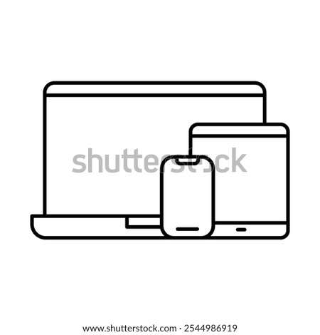 Company Gadget for Private Use Icon – Laptop and Phone, Representing Work-Life Balance, Employee Perks, and Technology Benefits