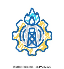 company gas service doodle icon sketch vector. company gas service sign. isolated symbol illustration