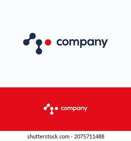 Firmengeometrie-Punktlogo. Minimalistische Datenlogotype-Vorlage