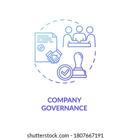 Company governance concept icon. Corporate management. Business partnership. Board of directors idea thin line illustration. Vector isolated outline RGB color drawing