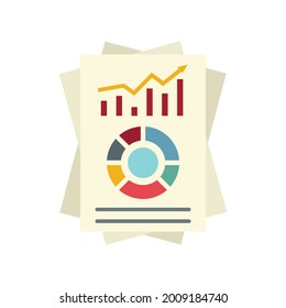 Company graph paper icon. Flat illustration of company graph paper vector icon isolated on white background