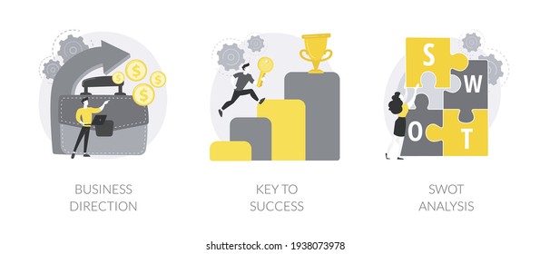 Company growth abstract concept vector illustrations.