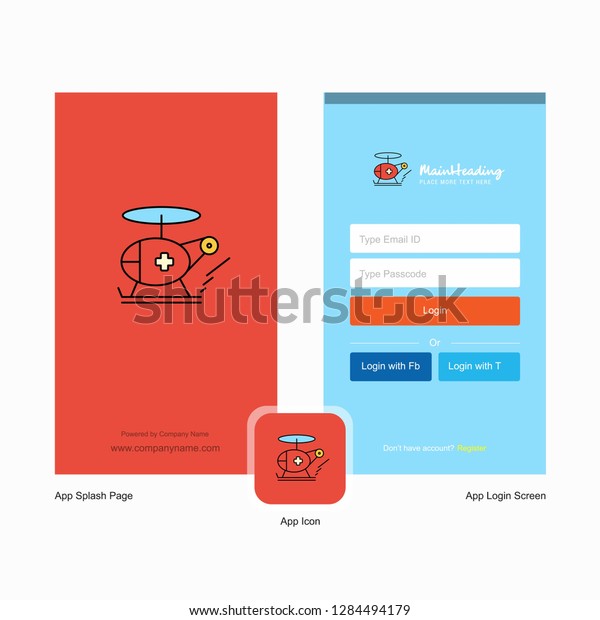 Company\
Helicopter ambulance  Splash Screen and Login Page design with Logo\
template. Mobile Online Business\
Template