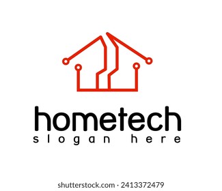 company home tech logo design template