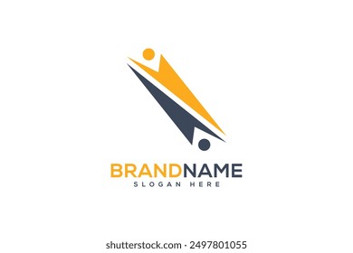 Plantilla de diseño de Vector de logotipo creativo humano de la empresa