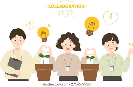 Ilustración de desarrollo de recursos humanos de empresa