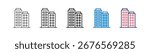 Company Icon In 5 Different Styles Set Collection.