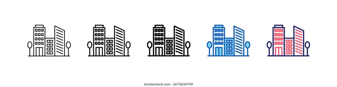Ícone Da Empresa Em 5 Estilos Diferentes Definem A Coleção.