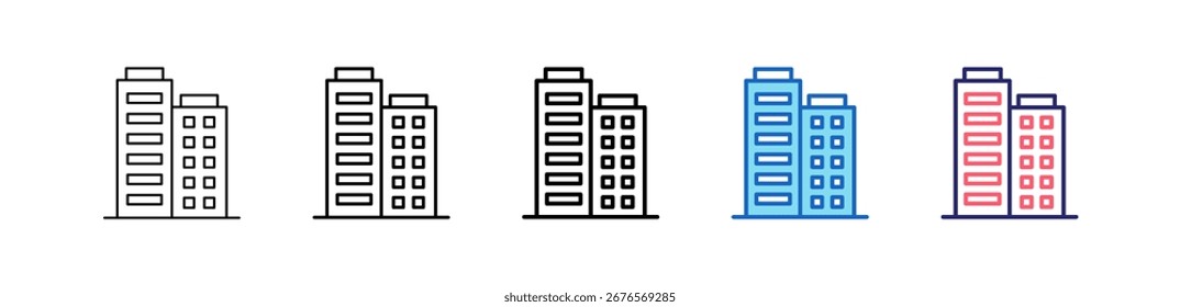 Ícone Da Empresa Em 5 Estilos Diferentes Definem A Coleção.