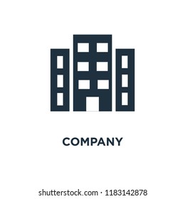 Company icon. Black filled vector illustration. Company symbol on white background. Can be used in web and mobile.