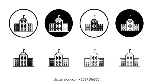 Company icon Black line art vector logo set