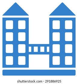 Company icon from Commerce Set. Vector style: flat symbol, cobalt color, rounded angles, white background.