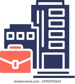 Company Icon Glyph Color Vector Illustration