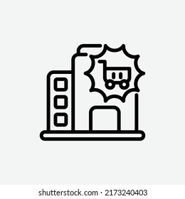  company icon, isolated retail outline icon in light grey background, perfect for website, blog, logo, graphic design, social media, UI, mobile app