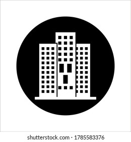 Company icon on white background. Black building business vector illustration eps 10