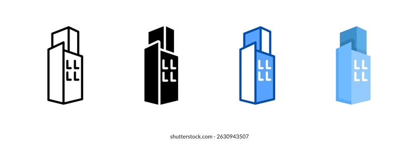 Company icon set bundle. Multi style icon collection perfect for websites, apps, and presentations. Simple vector icon collection