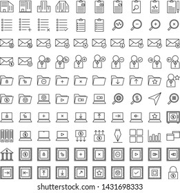 company icon set for marketing business with outline style 