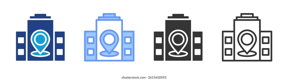 Company icon set multiple style collection