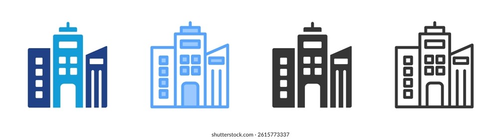 Company icon set multiple style collection