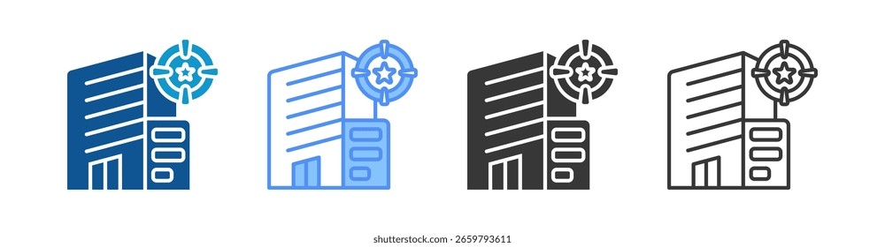 Conjunto de Ícones de Empresa e Coleção de Vários Estilos