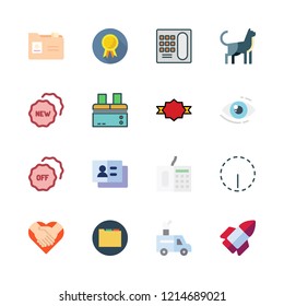 company icon set. vector set about van, quality, cat and vision icons set.