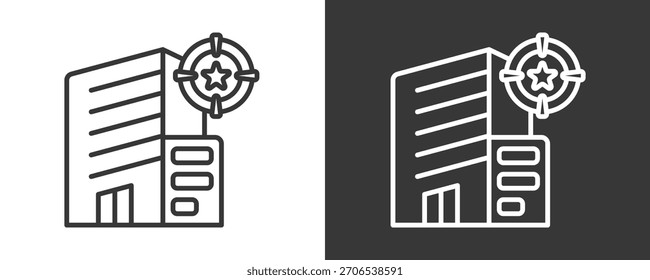 Colección De Vector Del Conjunto Del Icono De La Compañía Aislada En Blanco Y Negro