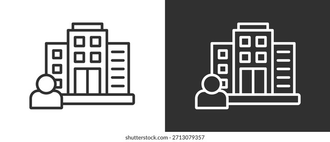Colección De Vector Del Conjunto Del Icono De La Compañía Aislada En Blanco Y Negro