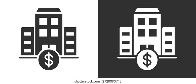 Colección De Vector Del Conjunto Del Icono De La Compañía Aislada En Blanco Y Negro