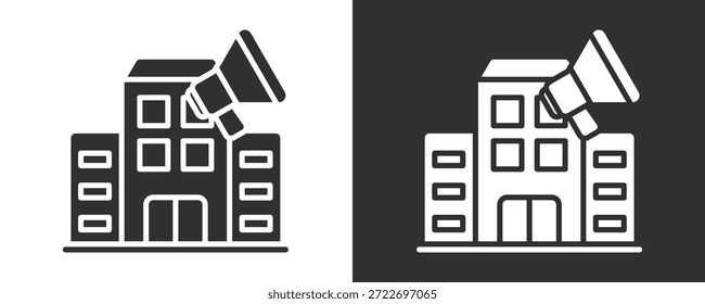 Colección De Vector Del Conjunto Del Icono De La Compañía Aislada En Blanco Y Negro
