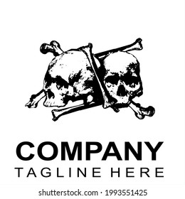 Company icon with skeleton style vector illustration
