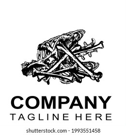Company icon with skeleton style vector illustration