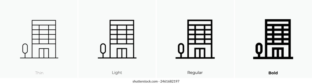company icon. Thin, Light Regular And Bold style design isolated on white background