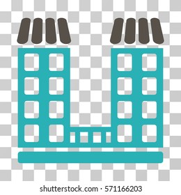 Company icon. Vector illustration style is flat iconic bicolor symbol, grey and cyan colors, transparent background. Designed for web and software interfaces.