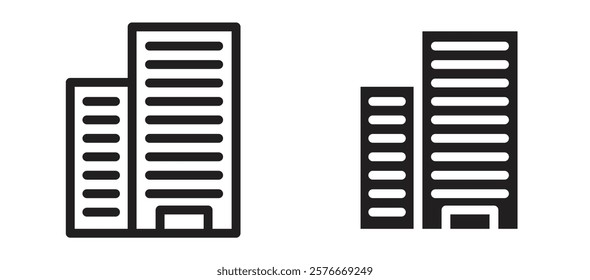 Company icons in outline and stroke versions