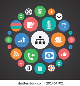 company icons universal set for web and mobile