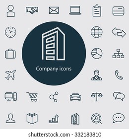 conjunto de vectores de iconos de la empresa