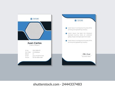 Company id card template, Creative business id card design, Vector illustrator