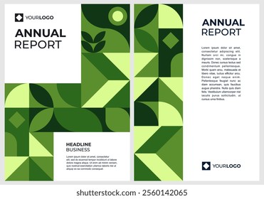 Company identity brochure design, Corporate report cover, annual report design, abstract geometric design