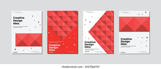 Company identity brochure template collection. Business presentation vector A4 vertical orientation front page mock up set. Corporate report cover abstract geometric illustration design layout bundle.