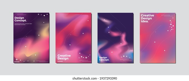 Company identity brochure template collection. Business presentation vector A4 vertical orientation front page mock up set. Corporate report cover abstract geometric illustration design layout bundle.