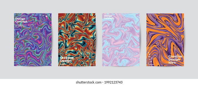 Company identity brochure template collection. Business presentation vector A4 vertical orientation front page mock up set. Corporate report cover abstract geometric illustration design layout bundle.
