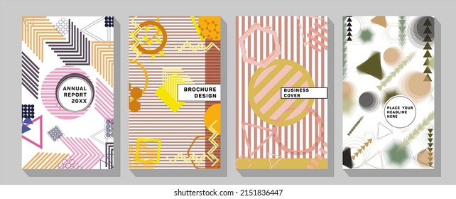 Company identity brochure template collection. Abstract.