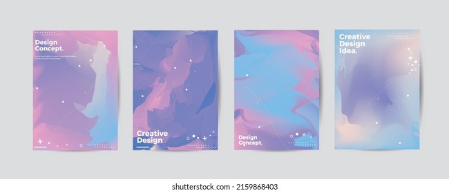Company identity brochure template collection. Business presentation vector A4 vertical orientation front page mock up set. Corporate report cover abstract geometric illustration design layout bundle.