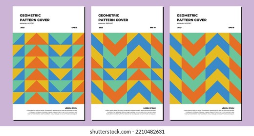 Company identity brochure template collection. Corporate report cover abstract geometric illustration design layout bundle. Notebook labels, Brand book. EPS10
