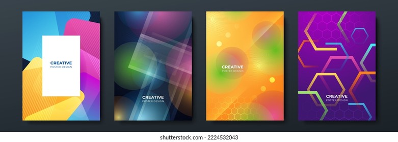 Company identity brochure template collection. Cover business presentation vector vertical orientation front page set. Corporate report cover abstract geometric illustration design