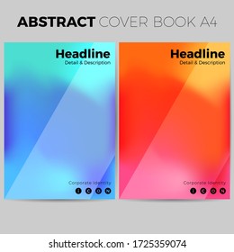 Company identity cool and warm gradient color template collection. Cover book vector A4 front Headline and icon page mock up set. Abstract geometric illustration design layout.