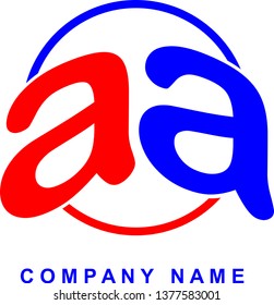 Company identity in the form of initials AA in red and blue. Simple logo, easy to remember but strong in selling value consisting of letters AA.