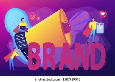 Company identity, marketing and promotional campaign. Personal brand, self-positioning, individual brand strategy, build your personal brand concept. Bright vibrant violet vector isolated illustration