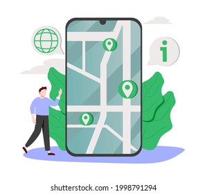 Company information abstract concept vector illustration. About us, contact us, get directions, website menu, starting web page, business profile, office information, navigation abstract metaphor.